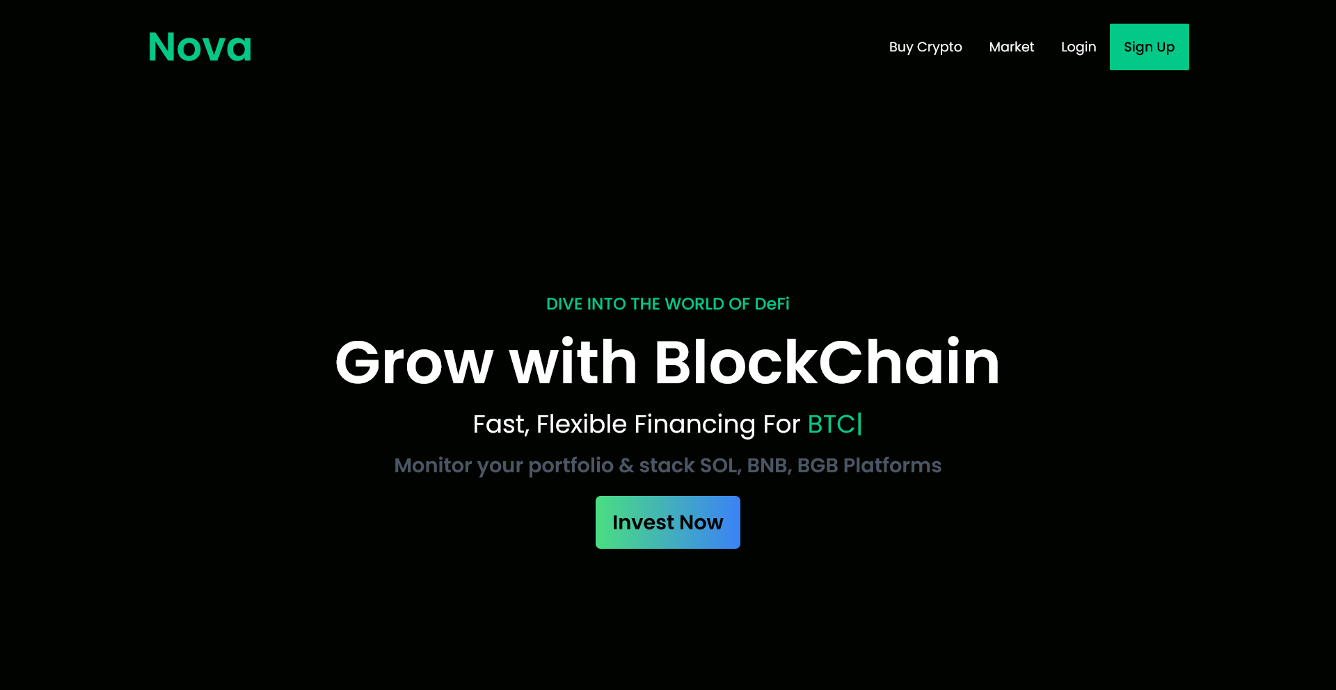 Nova | Crypto Landing Page