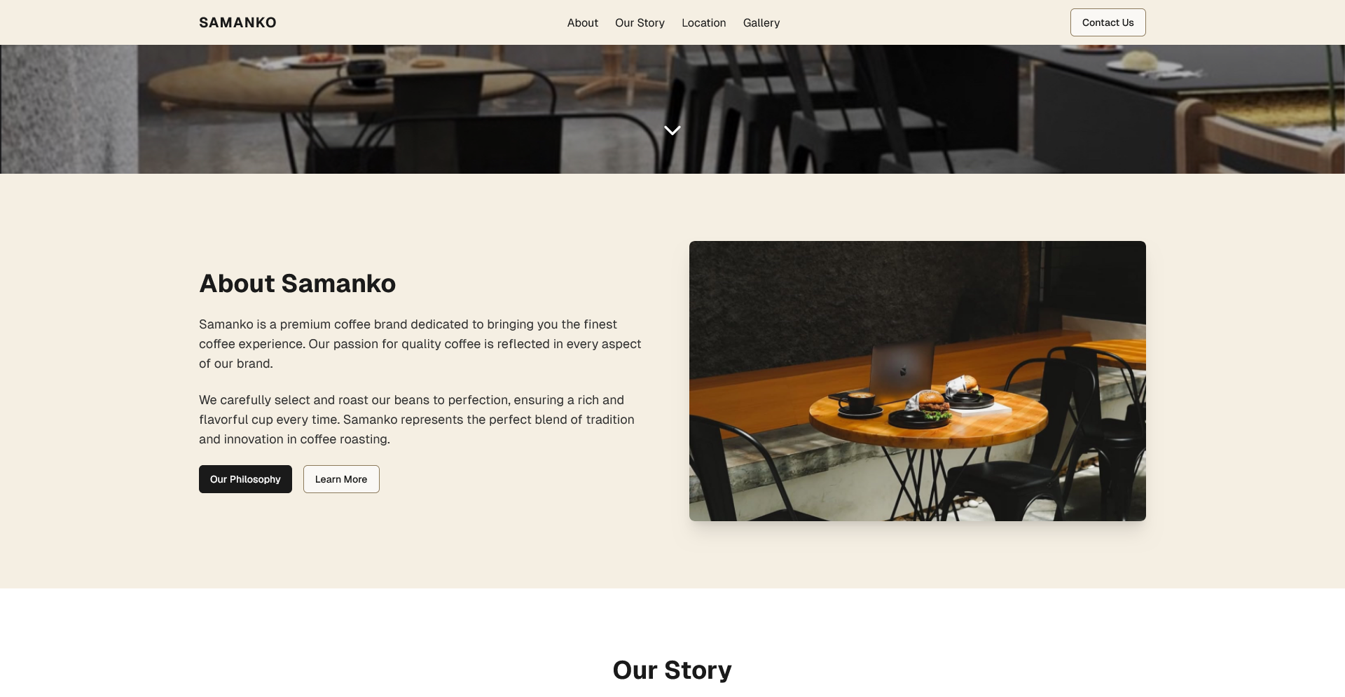 Samanko | Coffee Shop Landing Page screenshot 2