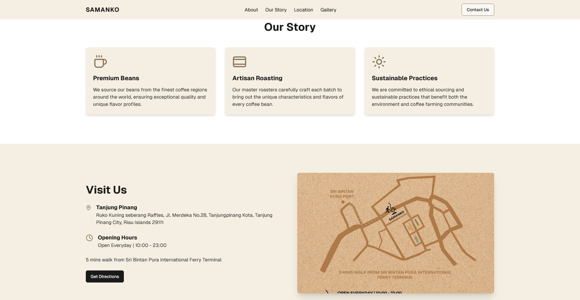 Samanko | Coffee Shop Landing Page screenshot 3